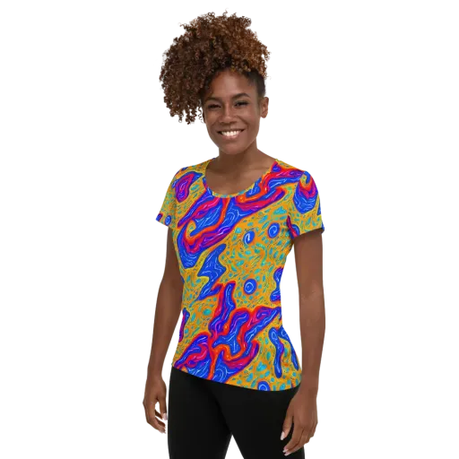 Magnetic Current on a Women's Athletic T-Shirt