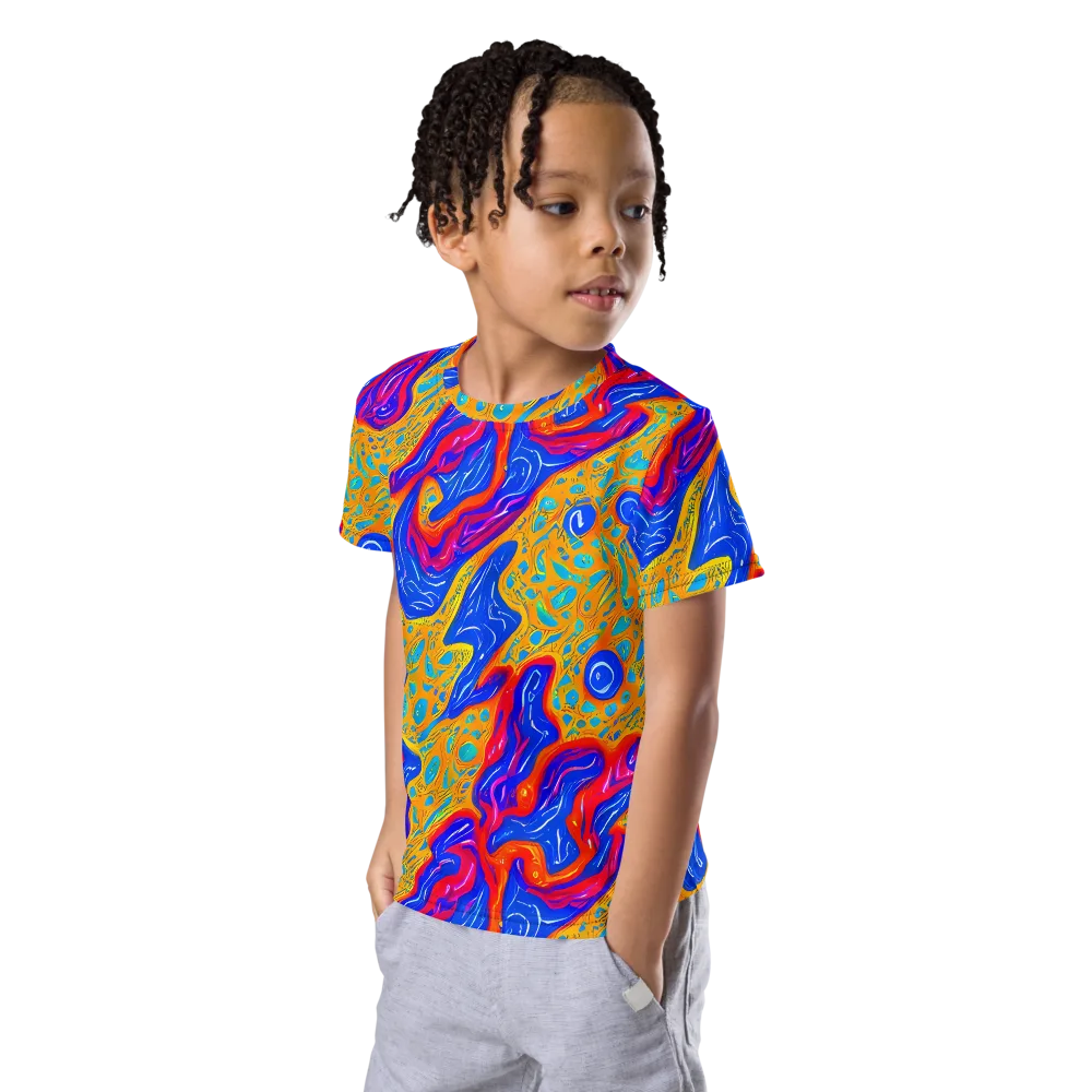 Magnetic Current on Kids Crew Neck T-Shirt — Left Front