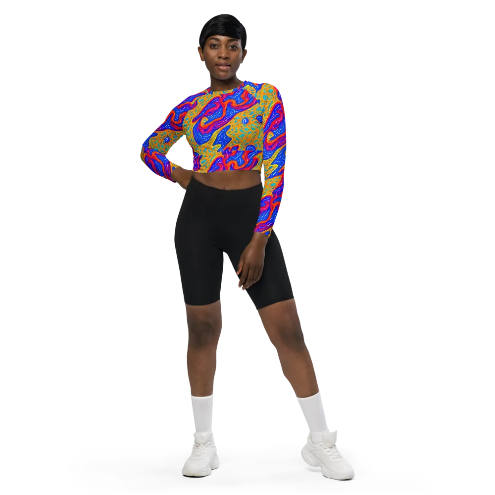 Magnetic Current on Long Sleeve Crop Top — Front
