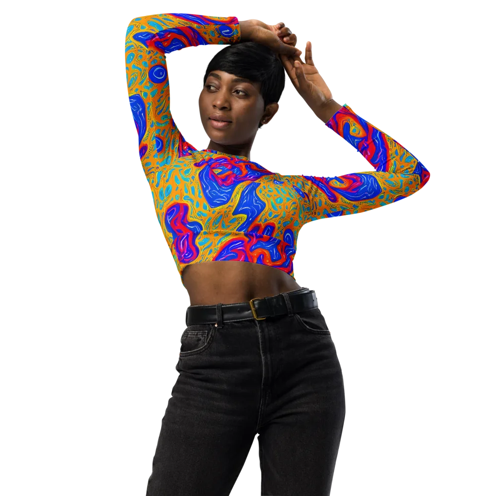 Magnetic Current on Long Sleeve Crop Top — Front