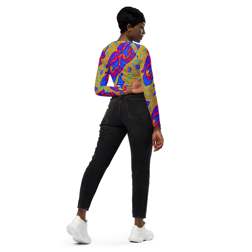 Magnetic Current on Long Sleeve Crop Top — Right Back