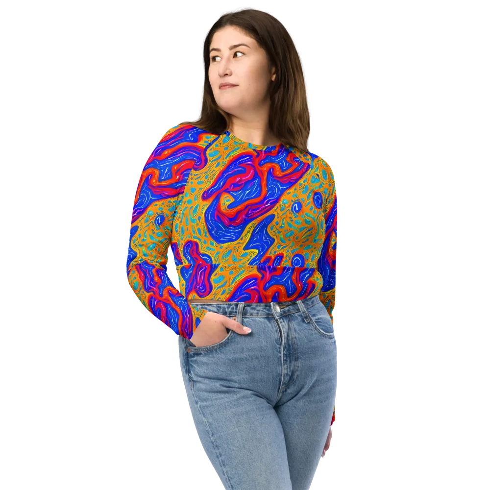 Magnetic Current on Long Sleeve Crop Top — Front