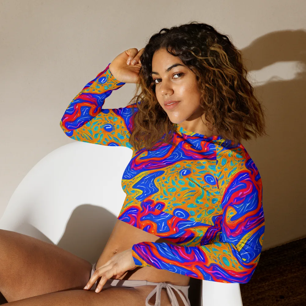 Magnetic Current on Long Sleeve Crop Top — Left Front