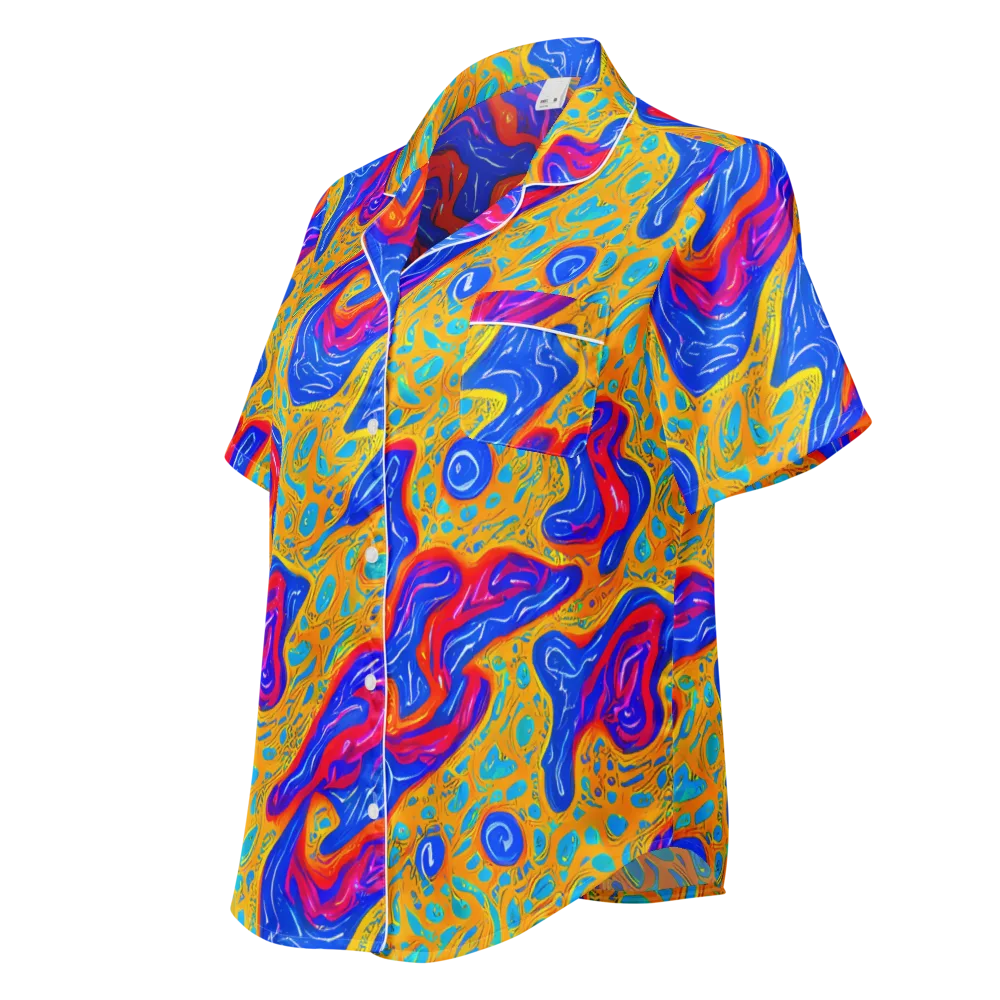 Magnetic Current on Women's Short Sleeve Pajama Top — Left Front
