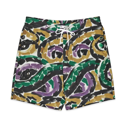 Emerald Ink Cats on a Men's Board Shorts