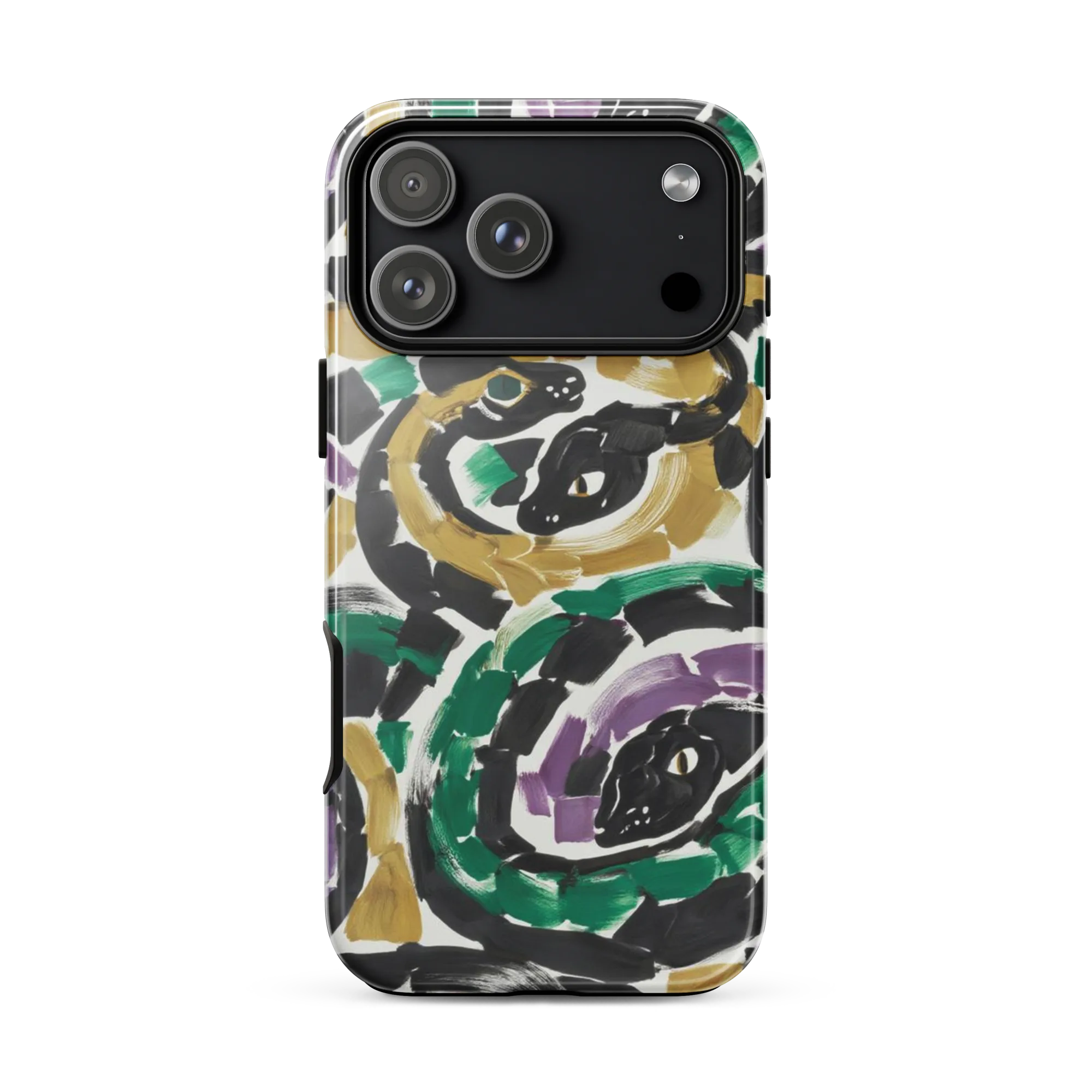 Emerald Ink Cats on Tough Case for iPhone® — Front