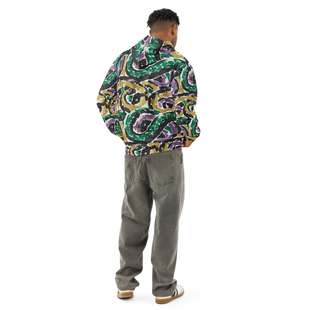 Emerald Ink Cats on Cotton Hoodie — Back