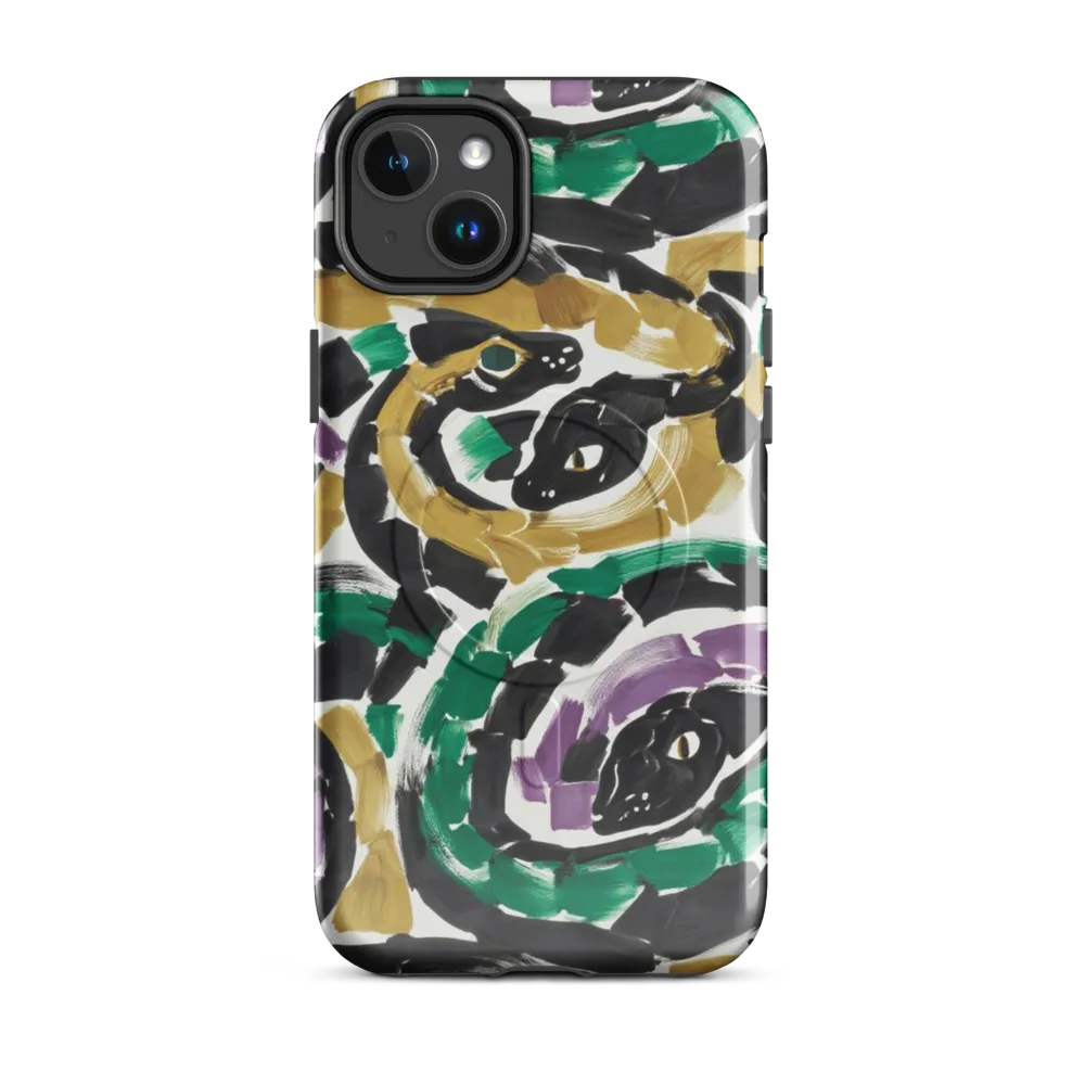 Emerald Ink Cats on MagSafe Tough Case for iPhone® — Front