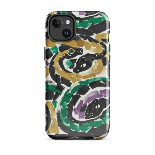 Emerald Ink Cats on a MagSafe Tough Case for iPhone®