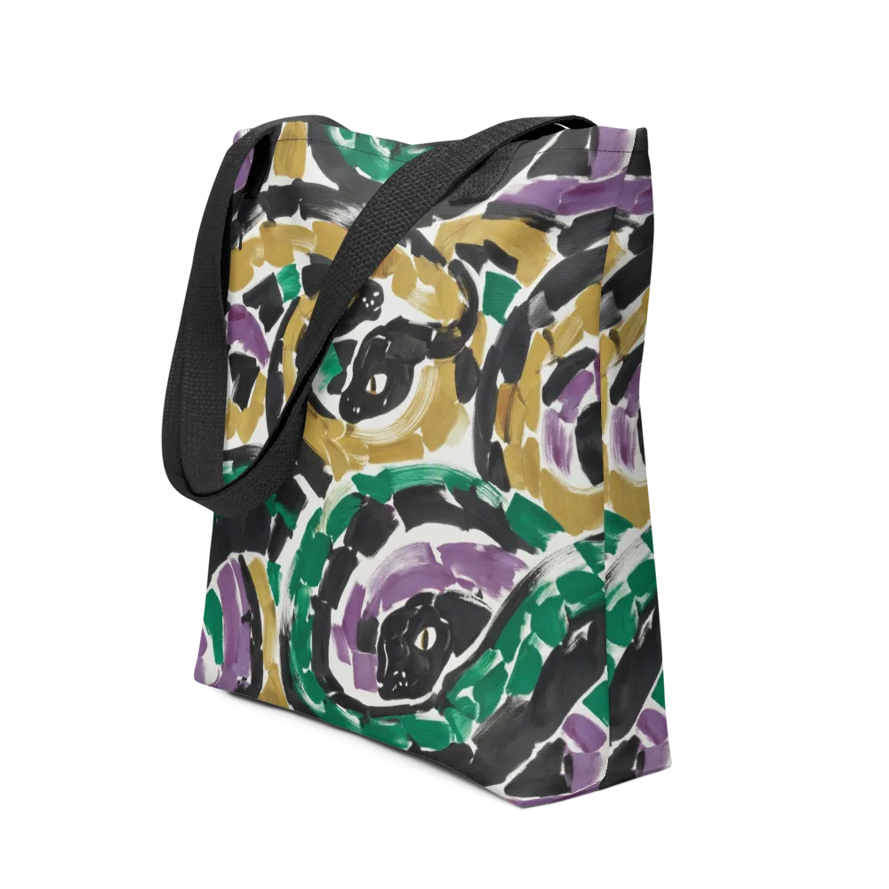 Emerald Ink Cats on Tote Bag — Front