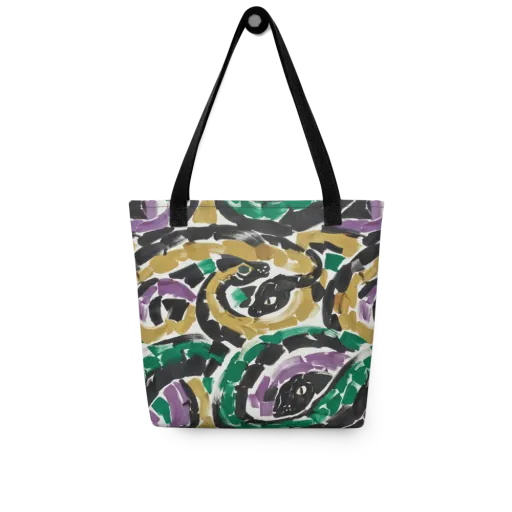 Emerald Ink Cats on a Tote Bag