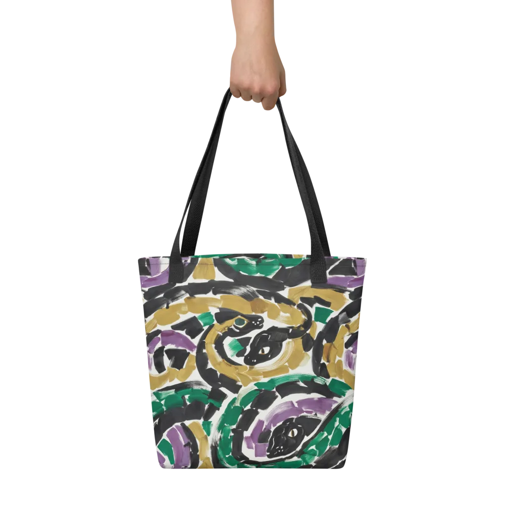 Emerald Ink Cats on Tote Bag — Front