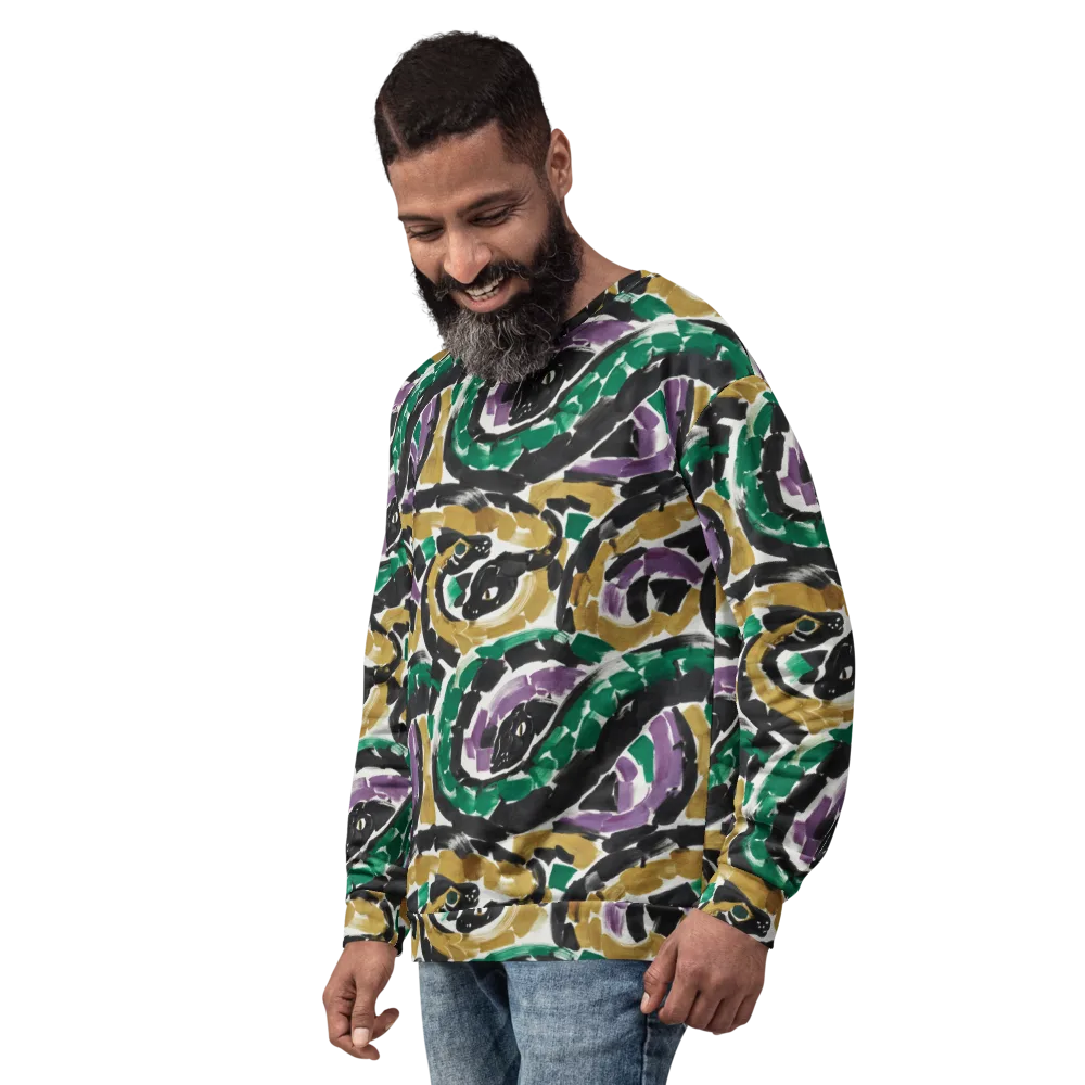 Emerald Ink Cats on Sweatshirt — Left Front