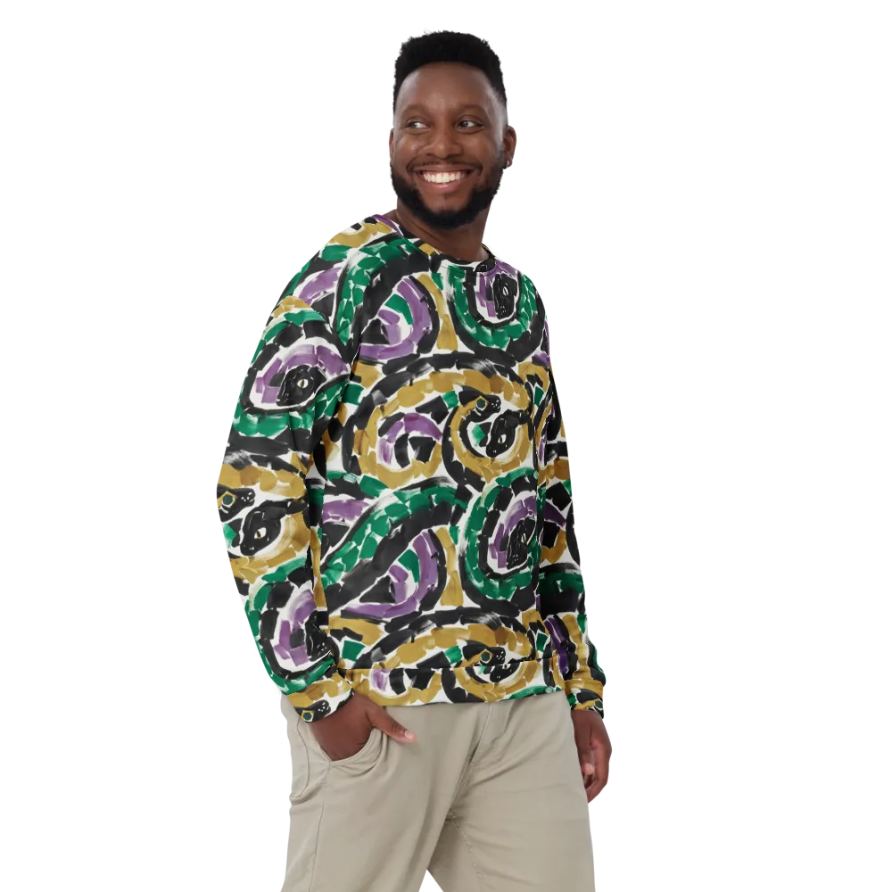 Emerald Ink Cats on Sweatshirt — Front