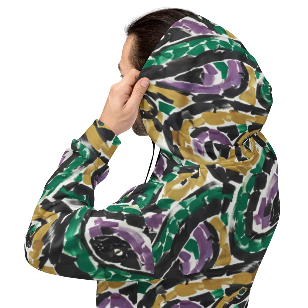 Emerald Ink Cats on Hoodie — Back