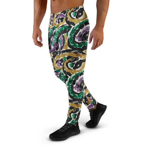 Emerald Ink Cats on a Men's Joggers