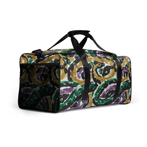 Emerald Ink Cats on a Duffle Bag