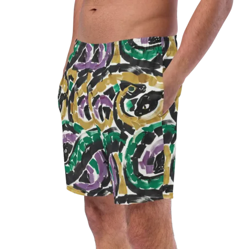 Emerald Ink Cats on a Swim Trunks