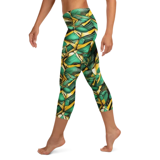 Midas Monstera on a Capri Leggings