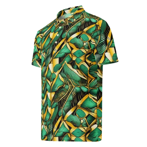 Midas Monstera on a Men's Slim Fit Polo Shirt