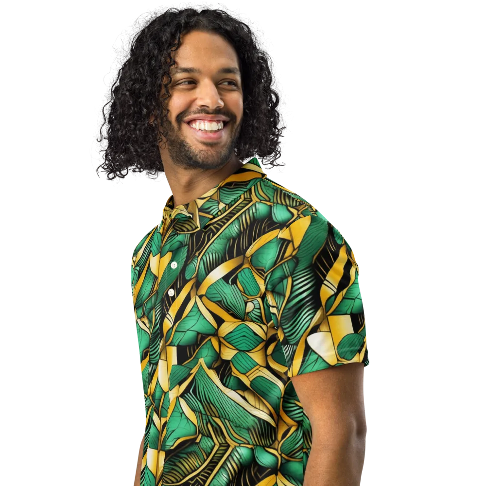Midas Monstera on Men's Slim Fit Polo Shirt — Left Front