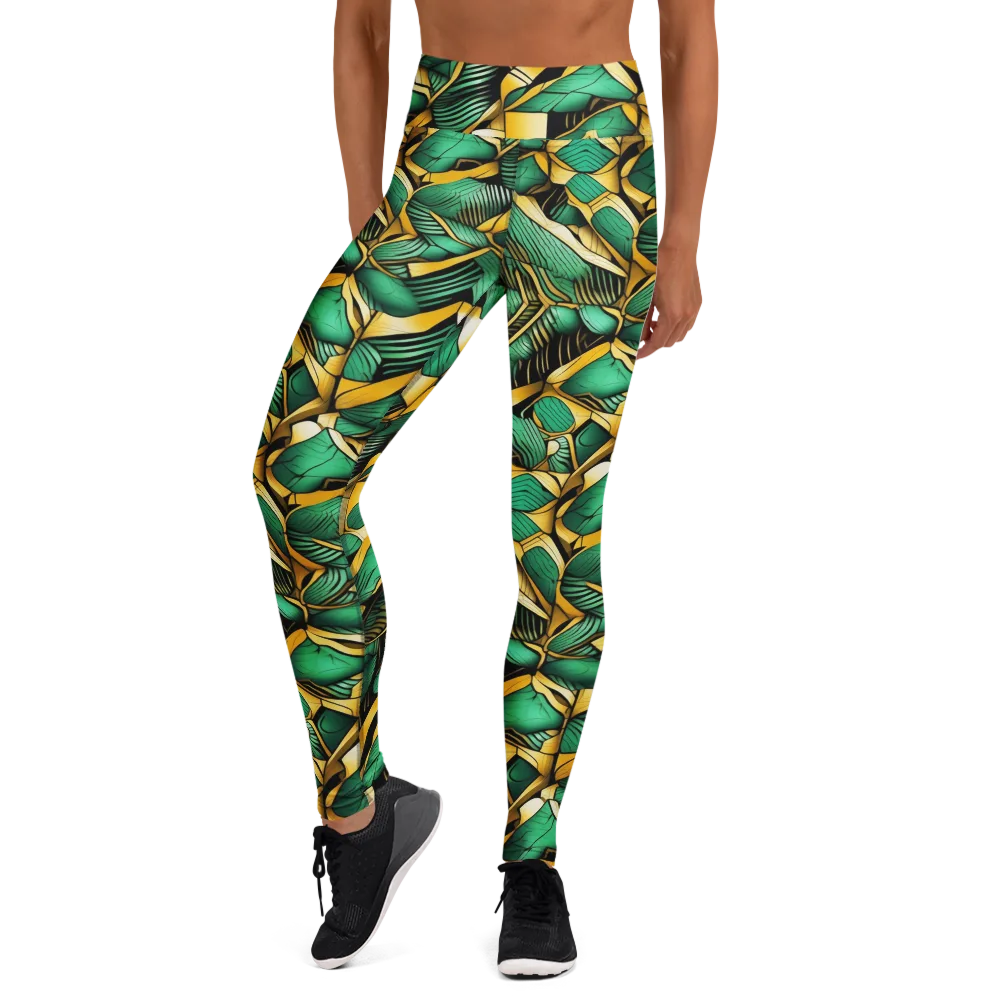 Midas Monstera on Yoga Leggings — Front