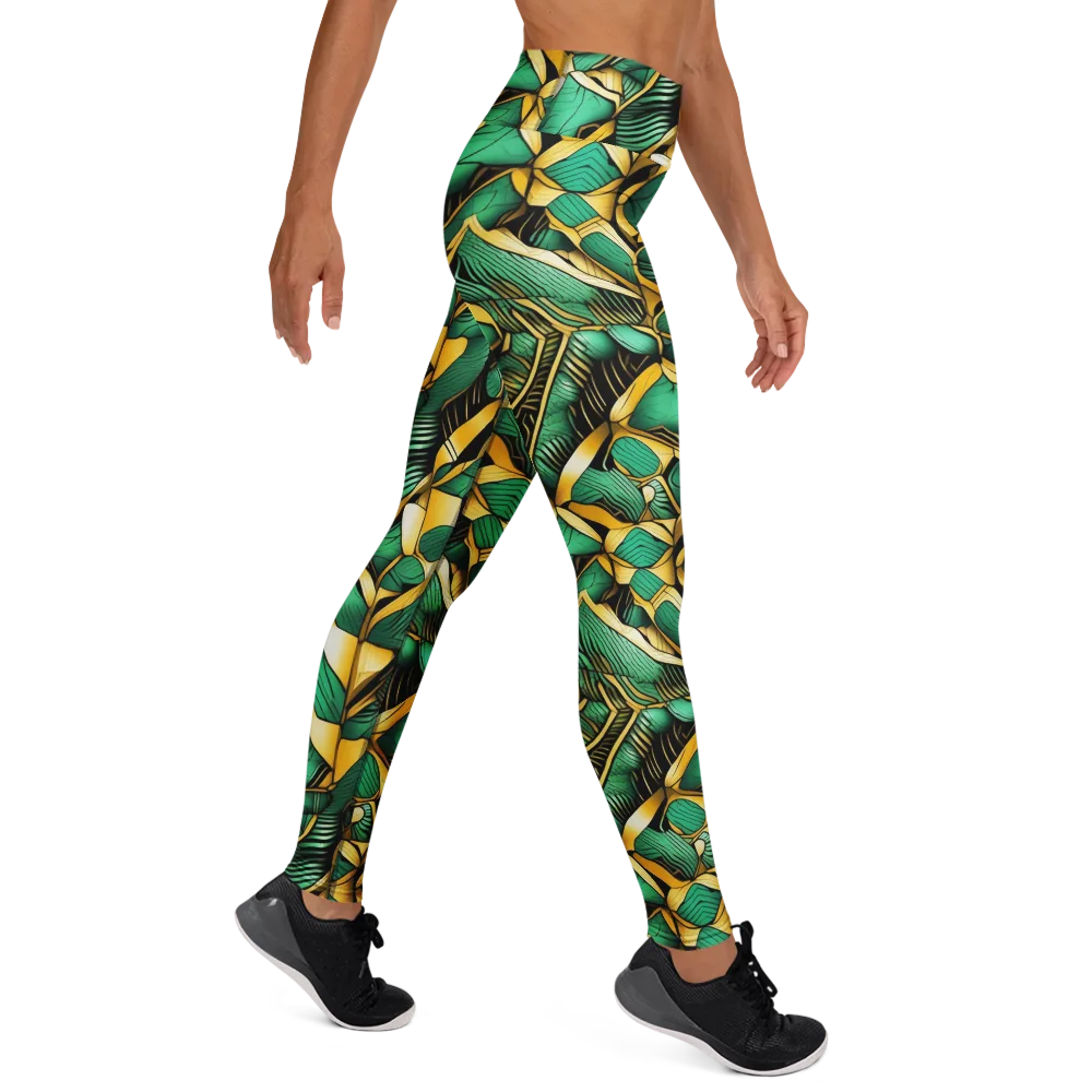 Midas Monstera on Yoga Leggings — Right