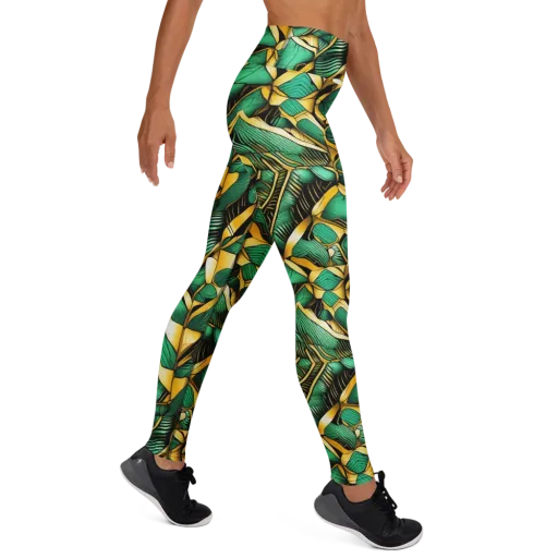 Midas Monstera on a Yoga Leggings