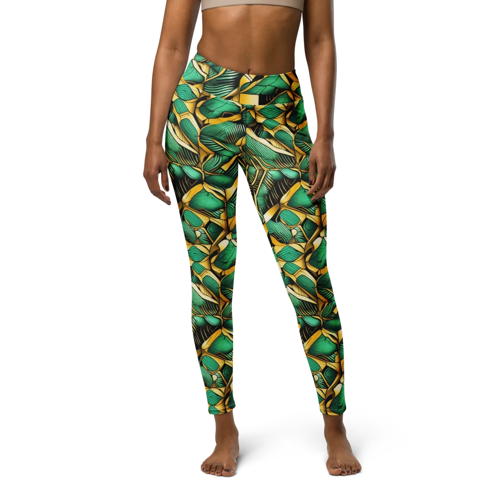 Midas Monstera on Yoga Leggings — Front