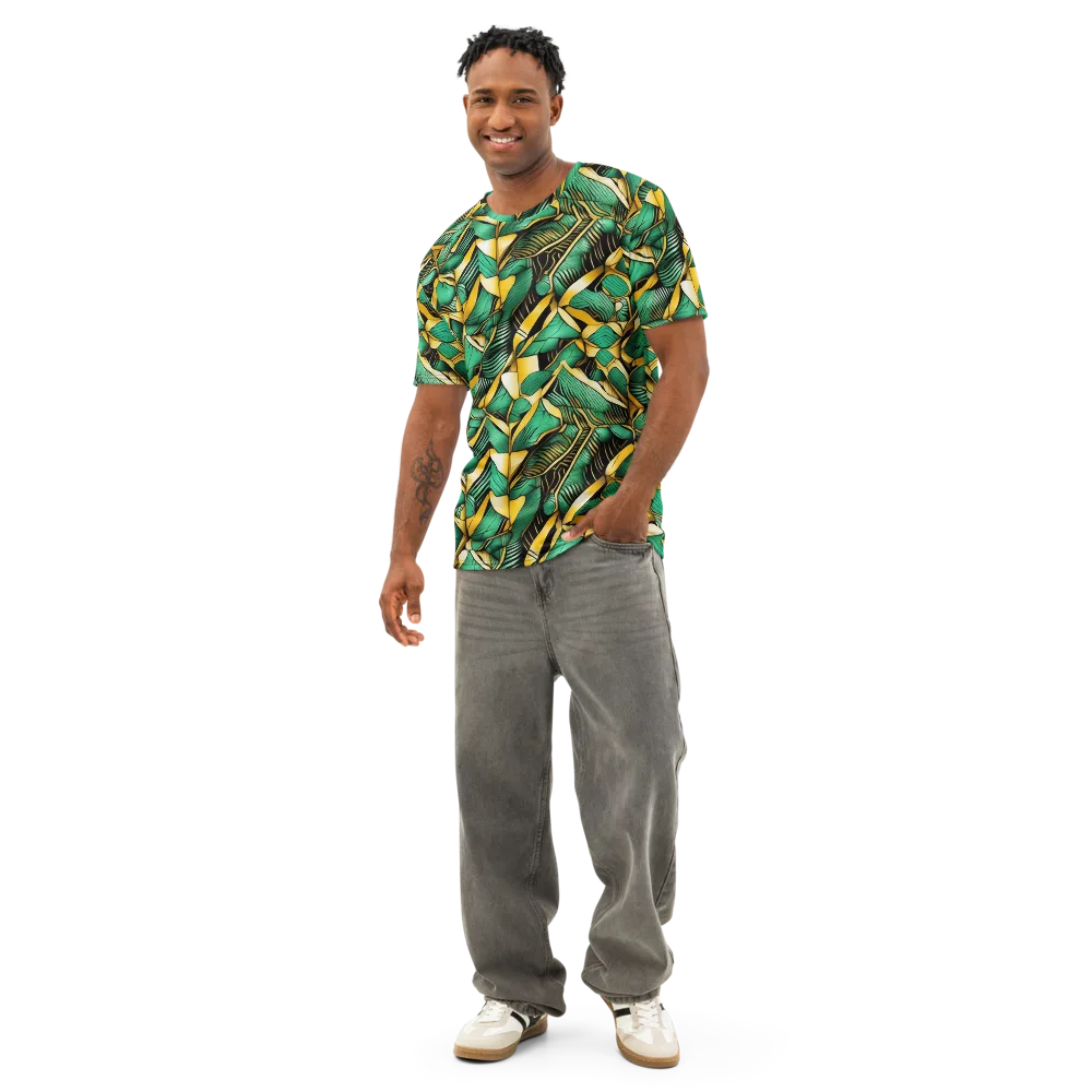 Midas Monstera on Men's Cotton Crew Neck T-Shirt — Front
