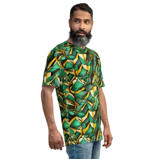 Midas Monstera on a Men's Crew Neck T-Shirt