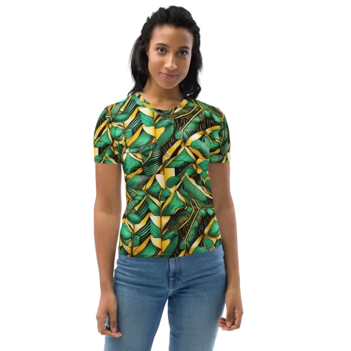 Midas Monstera on a Women's Crew Neck T-Shirt