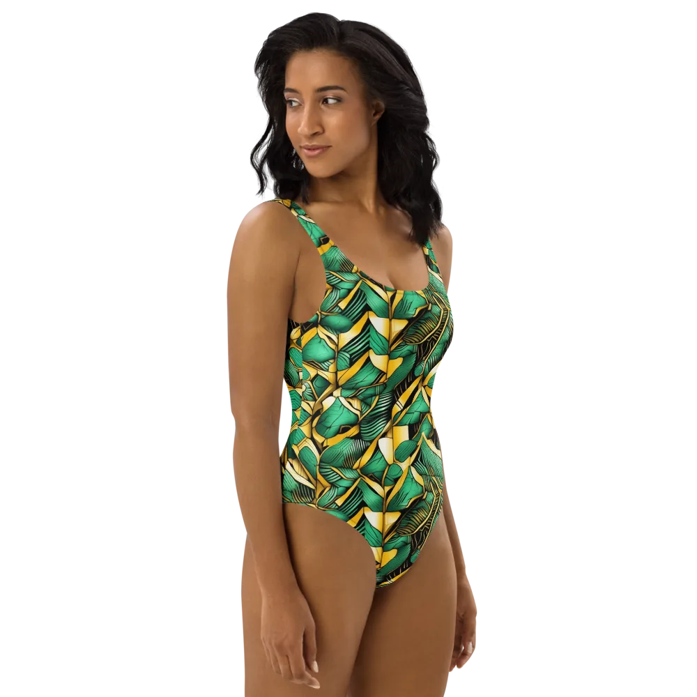 Midas Monstera on One-Piece Swimsuit — Right