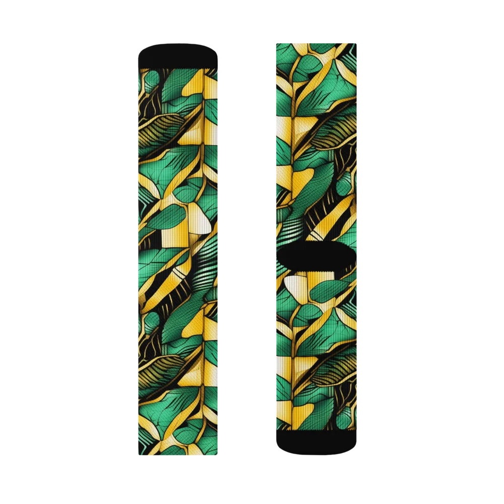 Midas Monstera on Socks — Right Sock