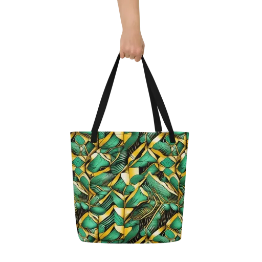 Midas Monstera on a Large Tote Bag W/ Pocket
