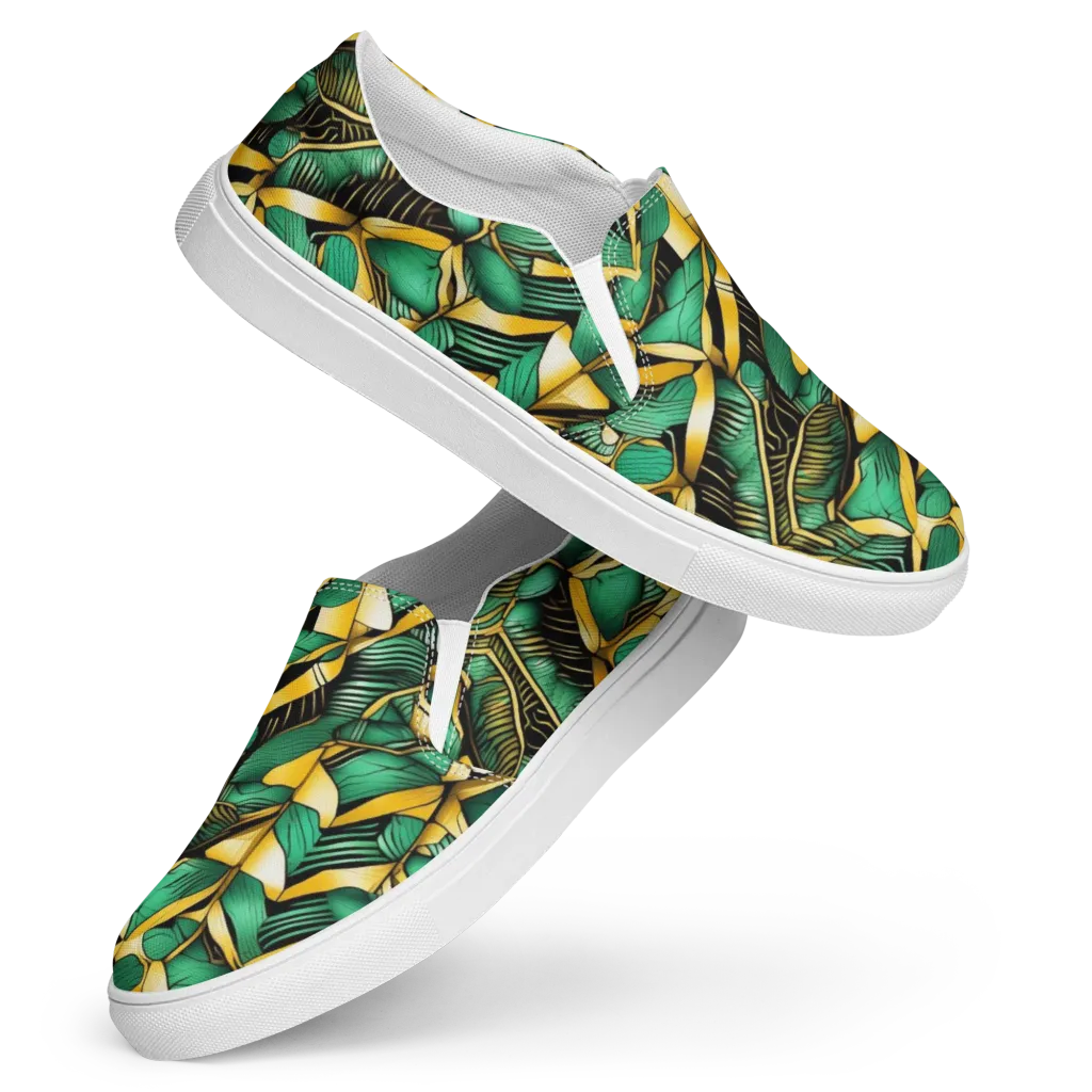 Midas Monstera on Women's Slip-On Canvas Shoes — Front