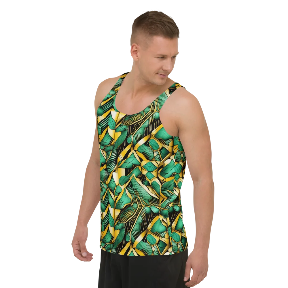 Midas Monstera on Men's Tank Top — Left Front