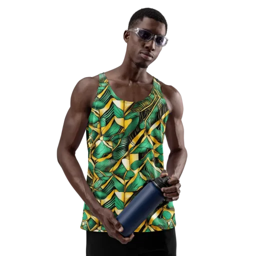 Midas Monstera on a Men's Tank Top
