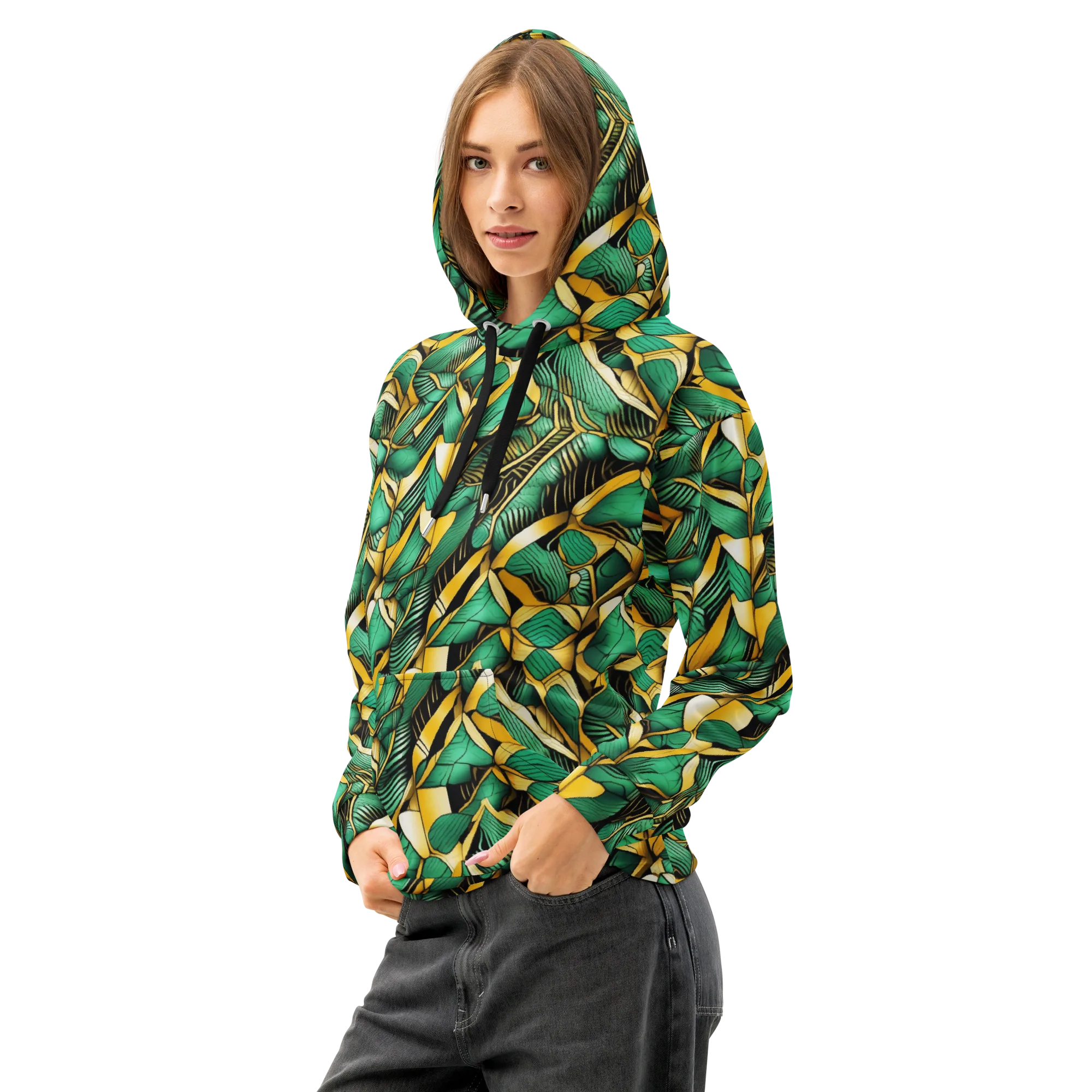 Midas Monstera on Cotton Hoodie — Left Front