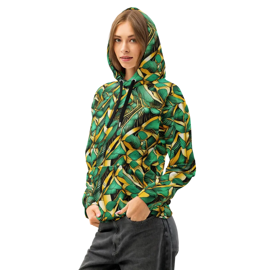Midas Monstera on Cotton Hoodie — Left Front