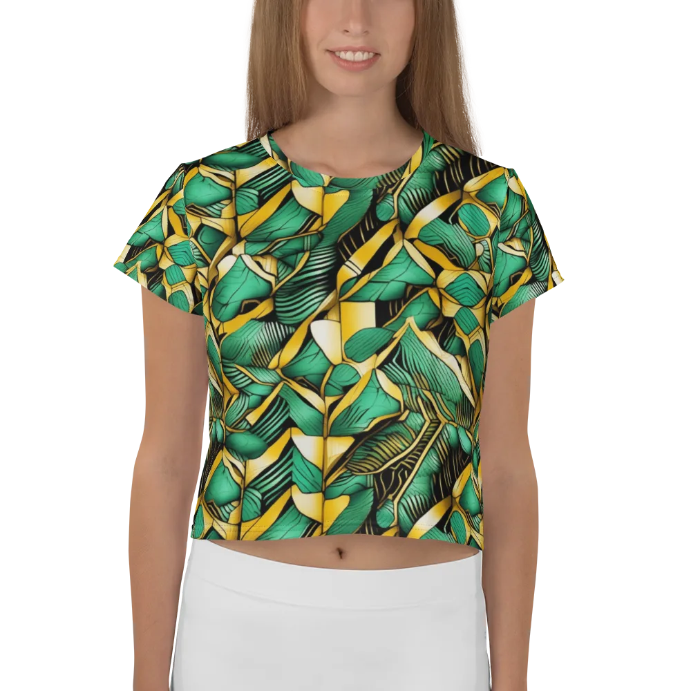 Midas Monstera on Crop Tee — Front
