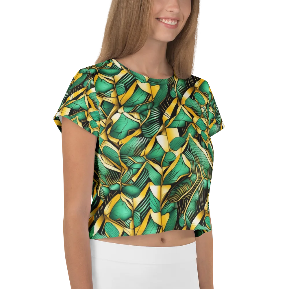 Midas Monstera on Crop Tee — Right