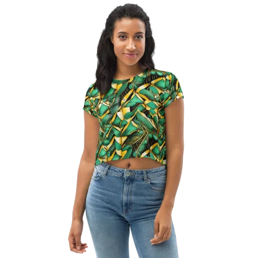Midas Monstera on a Crop Tee