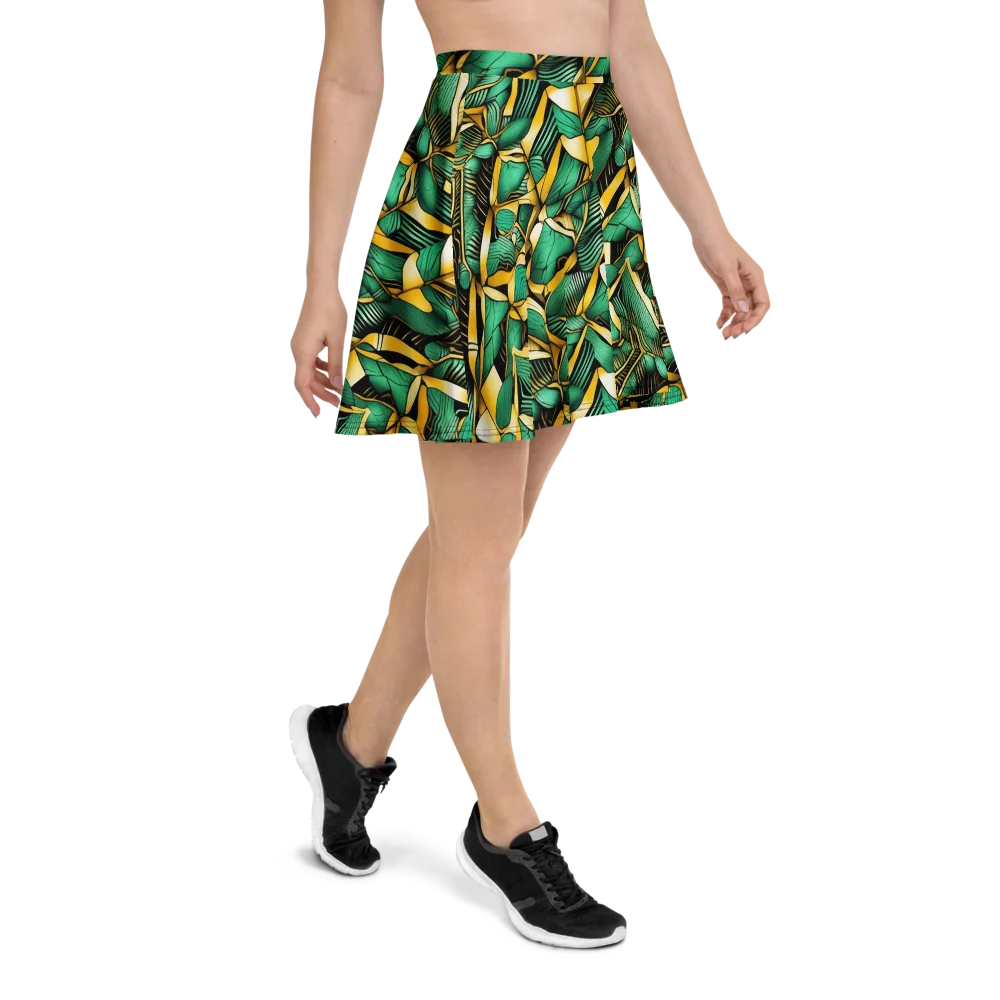 Midas Monstera on Skater Skirt — Right