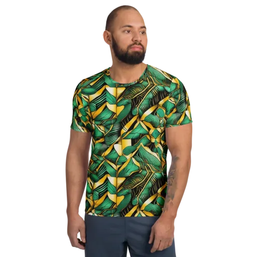 Midas Monstera on a Men's Athletic T-Shirt