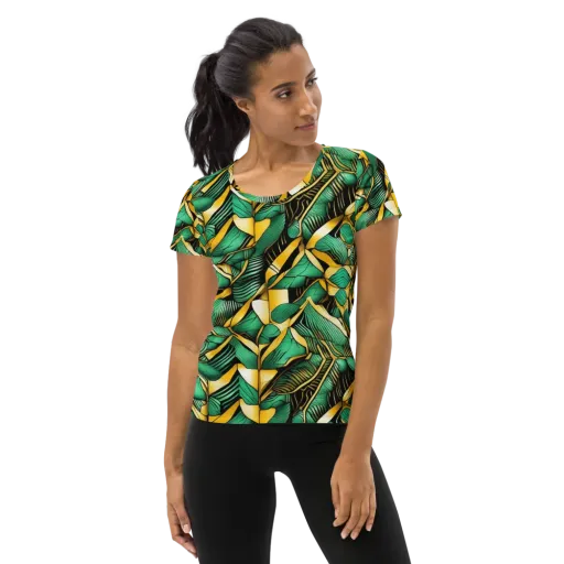 Midas Monstera on a Women's Athletic T-Shirt