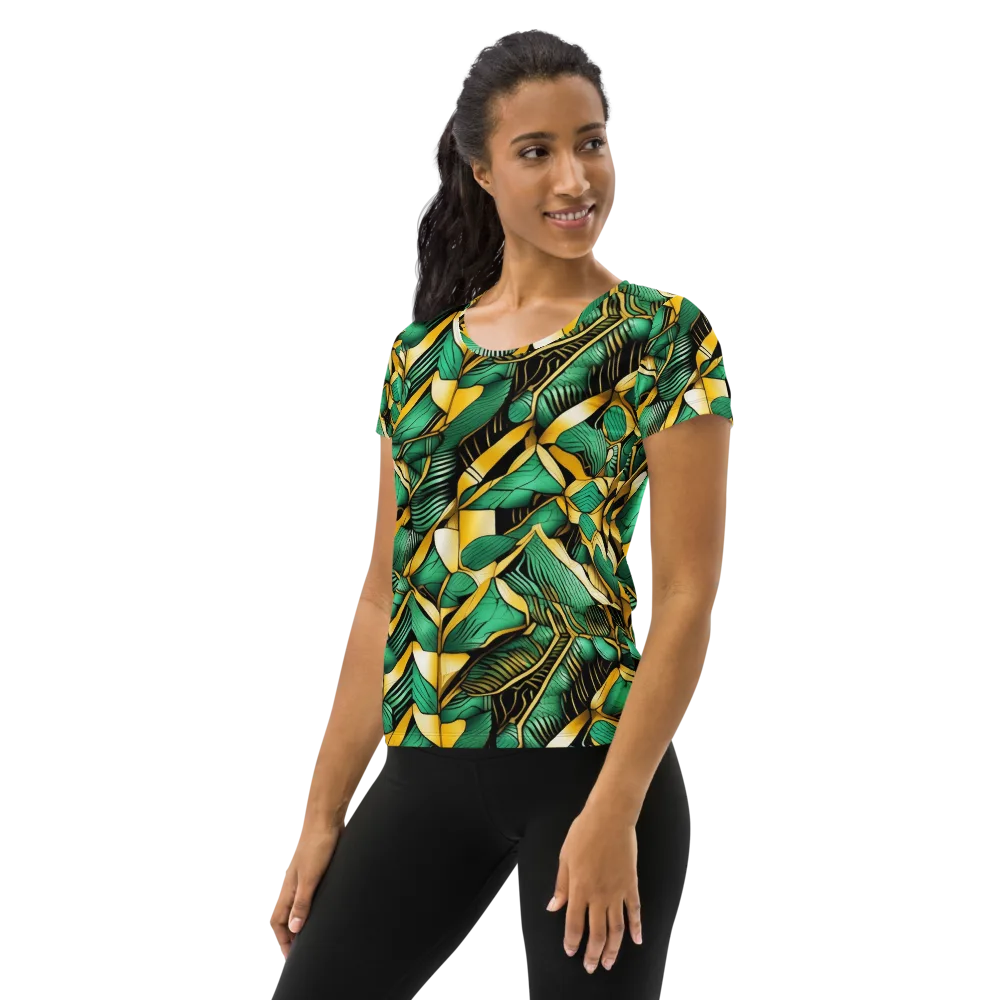 Midas Monstera on Women's Athletic T-Shirt — Left
