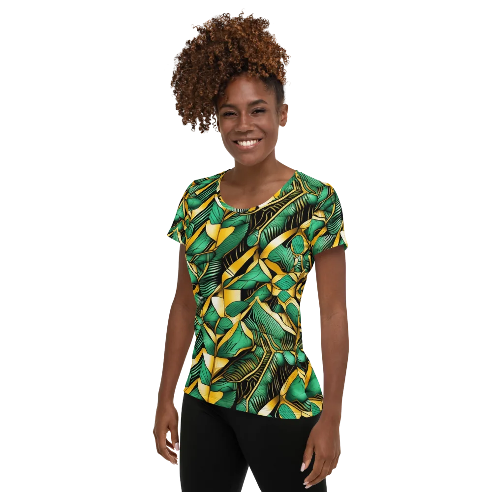 Midas Monstera on Women's Athletic T-Shirt — Left