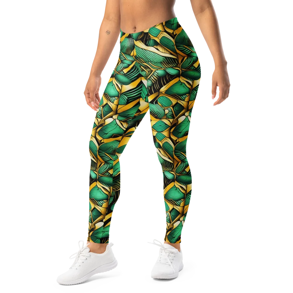Midas Monstera on Leggings — Left Front