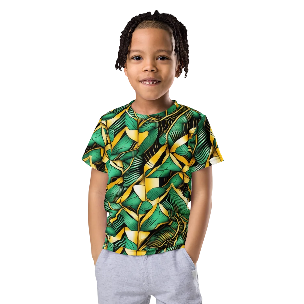 Midas Monstera on Kids Crew Neck T-Shirt — Front